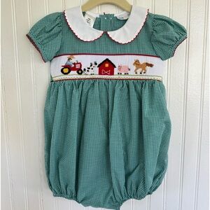 Lulu & Bebe Farm Smocked Bubble 18M